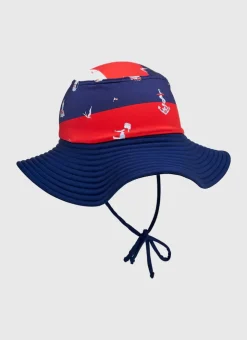 Shop Infants (00-2)|Hats^Aqua Blu Admiral Lycra Bucket Hat Admiral-1
