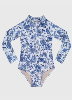 Shop Juniors (3-7)|One Pieces^Aqua Blu Long Sleeve One Piece Azalea