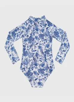 Shop Teens (8-16)|One Pieces^Aqua Blu Long Sleeve One Piece Azalea