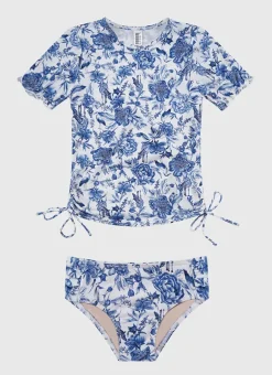 Shop Juniors (3-7)|Rashies^Aqua Blu Short Sleeve Rash Vest Set Azalea