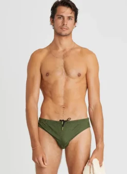 Racer Briefs^Aqua Blu Back to Basics Racer Briefs Olive