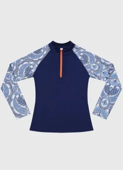 Shop Teens (8-16)|Rashies^Aqua Blu Long Sleeve Rash Vest Baroque