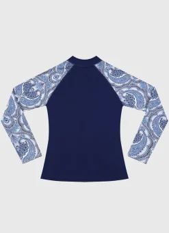 Shop Teens (8-16)|Rashies^Aqua Blu Long Sleeve Rash Vest Baroque