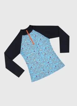 Rashies|Shop Teens (8-16)^Aqua Blu Long Sleeve Rash Vest Bowline