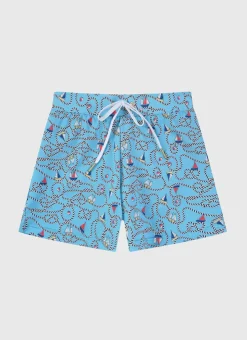 Shop Teens (8-16)|Bottoms^Aqua Blu Lycra Swim Shorts Bowline