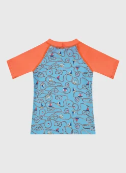 Rashies^Aqua Blu Short Sleeve Rash Vest Bowline