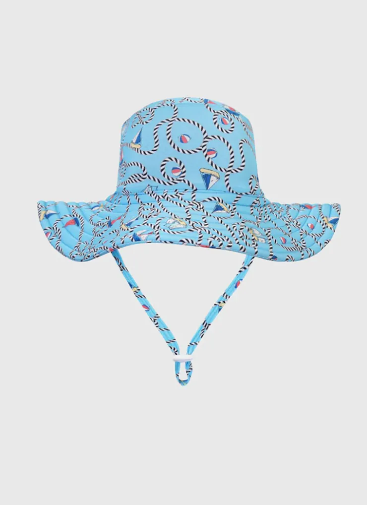 Hats^Aqua Blu Sun Hat Bowline