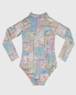 Shop Juniors (3-7)|One Pieces^Aqua Blu Long Sleeve One Piece Brindle