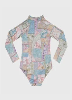 Shop Teens (8-16)|One Pieces^Aqua Blu Long Sleeve One Piece Brindle