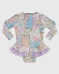 Shop Infants (00-2)|One Pieces^Aqua Blu Long Sleeve One Piece Brindle