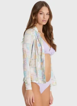 Rash Guards|Tops^Aqua Blu Lyla Rash Guard Brindle