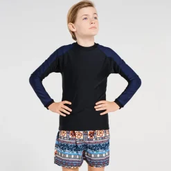 Shop Teens (8-16)^Aqua Blu Building Blocks Long Sleeve Rash Vest Black