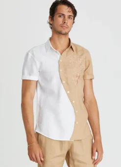 Tops|Tops^Aqua Blu Liam Shirt Caramel