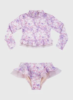 Rashies|Sets^Aqua Blu Long Sleeve Rash Vest Set Cherry Blossom