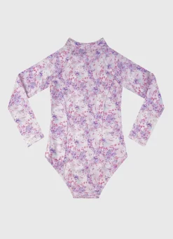 Shop Teens (8-16)|One Pieces^Aqua Blu Long Sleeve One Piece Cherry Blossom