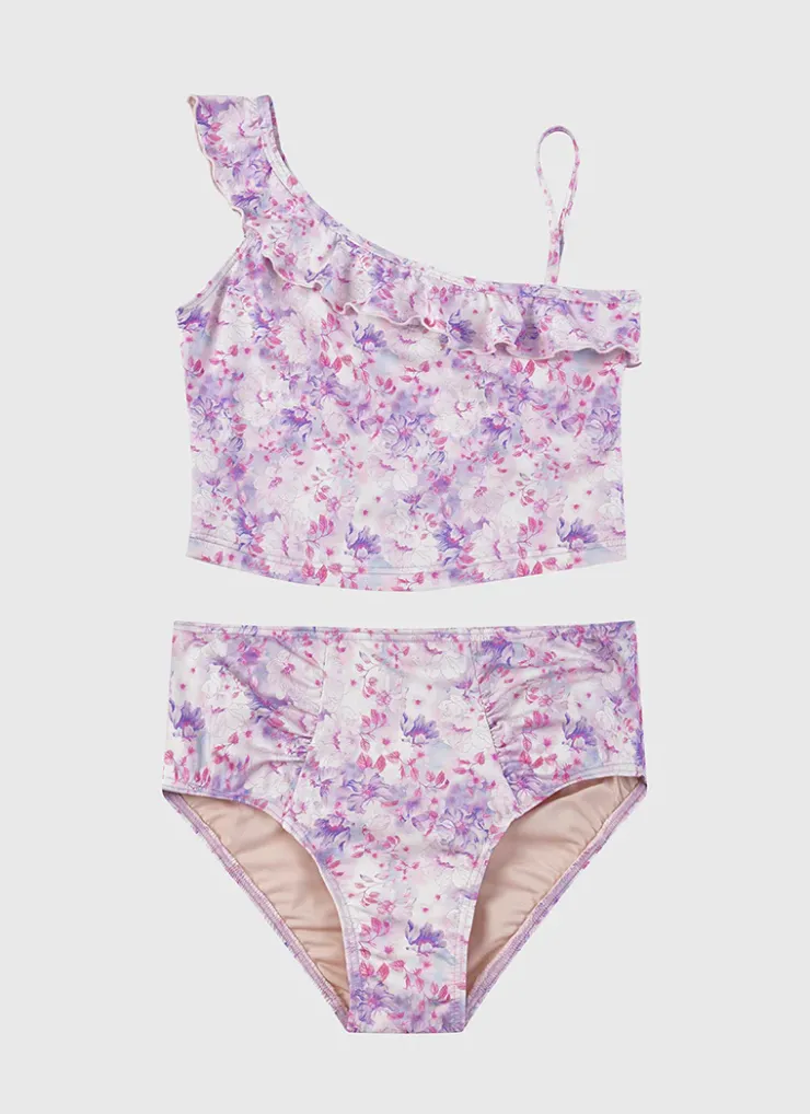 Shop Teens (8-16)|Sets^Aqua Blu One Shoulder Bikini Set Cherry Blossom
