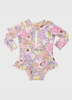 Shop Infants (00-2)|One Pieces^Aqua Blu Long Sleeve One Piece Daisy