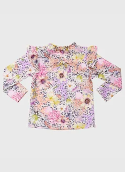 Rashies|Shop Infants (00-2)^Aqua Blu Long Sleeve Rash Vest Daisy