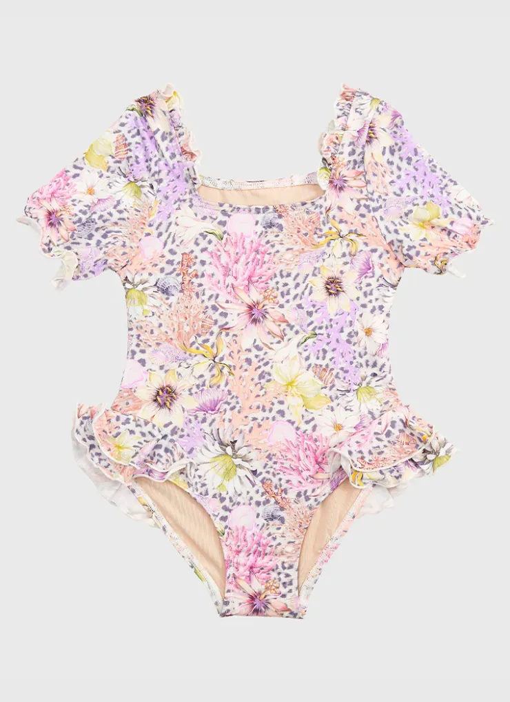 Shop Juniors (3-7)|One Pieces^Aqua Blu Short Sleeve One Piece Daisy