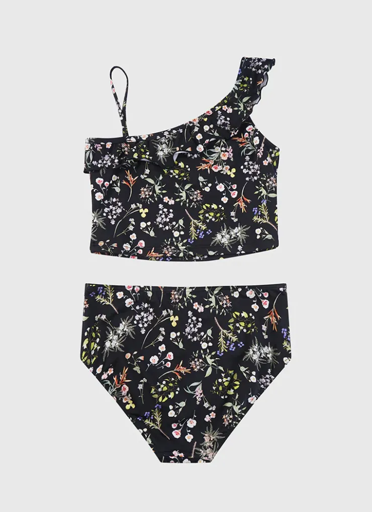 Shop Teens (8-16)|Sets^Aqua Blu One Shoulder Bikini Set Dandelion