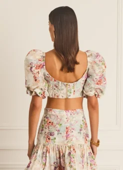 Tops^Aqua Blu Dani Corset Dianthus