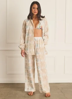 Bottoms^Aqua Blu Resort Pants Dianthus
