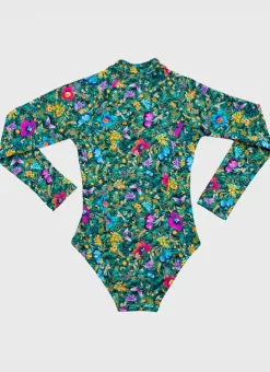 Shop Teens (8-16)|One Pieces^Aqua Blu Long Sleeve One Piece Elm