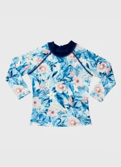 Shop Infants (00-2)^Aqua Blu Long Sleeve Rash Vest (SAMPLE) Everglade