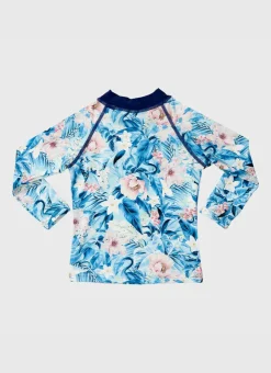 Shop Infants (00-2)^Aqua Blu Long Sleeve Rash Vest (SAMPLE) Everglade