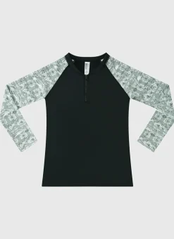 Shop Teens (8-16)|Rashies^Aqua Blu Long Sleeve Rash Vest Evergreen