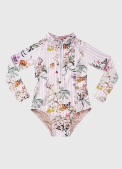Shop Juniors (3-7)|One Pieces^Aqua Blu Long Sleeve One Piece Flutter