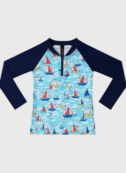 Shop Juniors (3-7)|Rashies^Aqua Blu Long Sleeve Rash Vest Helm