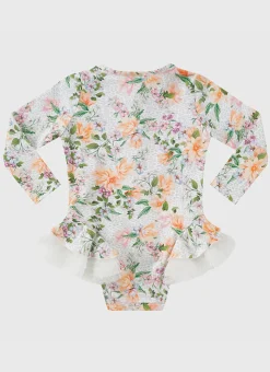 Shop Infants (00-2)|One Pieces^Aqua Blu Long Sleeve One Piece Honeysuckle