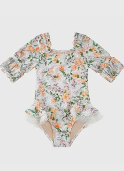 Shop Juniors (3-7)|One Pieces^Aqua Blu Short Sleeve Puff One Piece Honeysuckle