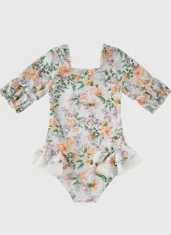 Shop Juniors (3-7)|One Pieces^Aqua Blu Short Sleeve Puff One Piece Honeysuckle