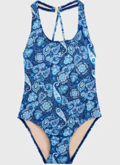 Shop Teens (8-16)|One Pieces^Aqua Blu Cross Back One Piece Laurel