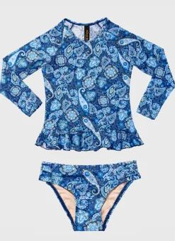 Shop Juniors (3-7)|Rashies^Aqua Blu Long Sleeve Rash Vest Set Laurel