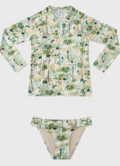Shop Juniors (3-7)|Rashies^Aqua Blu Long Sleeve Rash Vest Set Madagascar