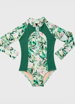 Shop Juniors (3-7)|One Pieces^Aqua Blu Long Sleeve One Piece Marabou