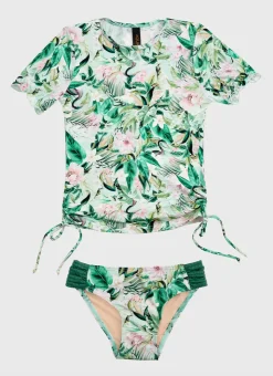 Shop Juniors (3-7)|Rashies^Aqua Blu Short Sleeve Rash Vest Set Marabou