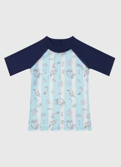Rashies^Aqua Blu Short Sleeve Rash Vest Mariner