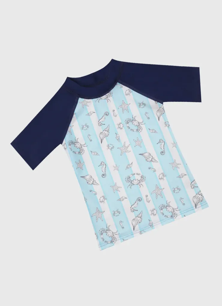 Rashies^Aqua Blu Short Sleeve Rash Vest Mariner