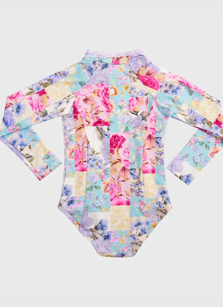Shop Juniors (3-7)|One Pieces^Aqua Blu Long Sleeve One Piece Meadow