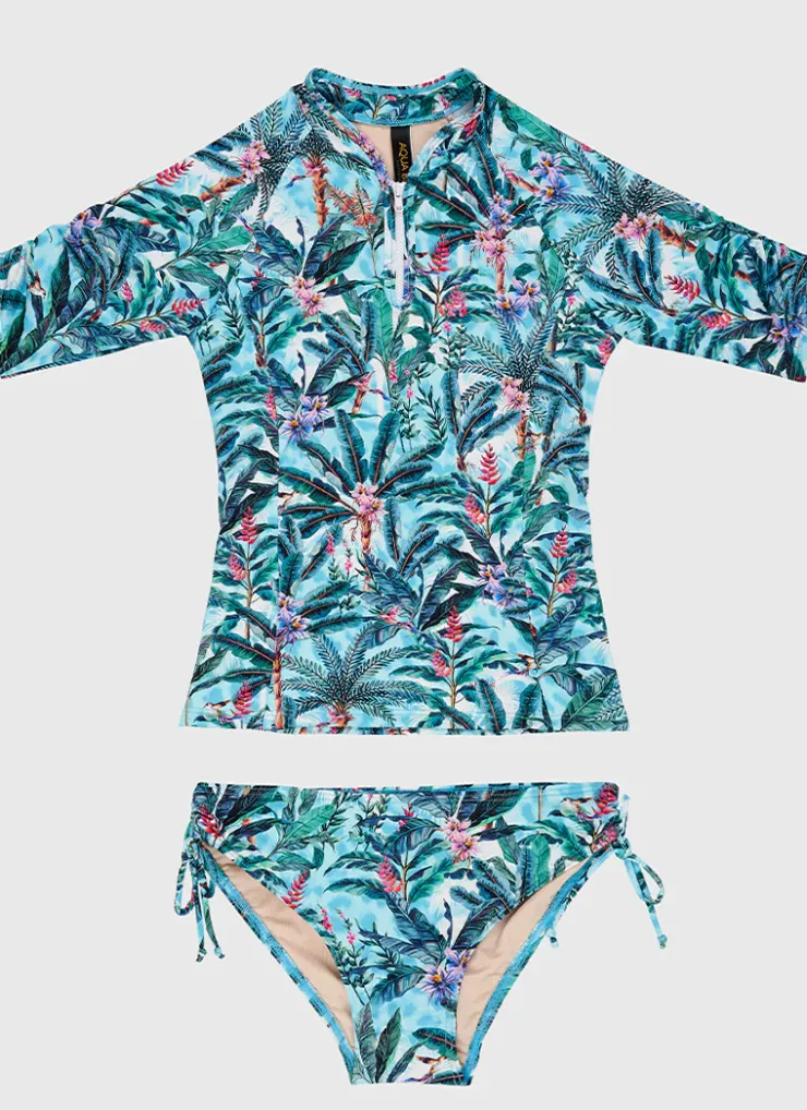 Shop Teens (8-16)|Rashies^Aqua Blu Long Sleeve Rash Vest Set Muse