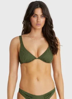 Tops^Aqua Blu Linda Bikini Top (SAMPLE) Olive