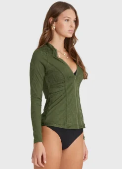 Rash Guards|Tops^Aqua Blu Lyla Rash Guard Olive