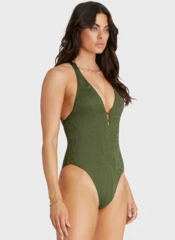 One Pieces^Aqua Blu Sienna One Piece Olive