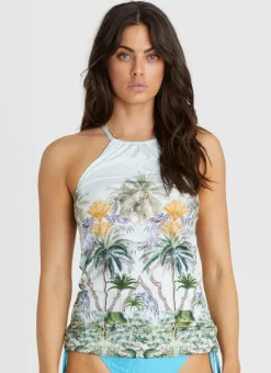 Singlet Tankini|Tops^Aqua Blu Lawley Tankini Palmilla