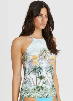 Singlet Tankini|Tops^Aqua Blu Lawley Tankini Palmilla