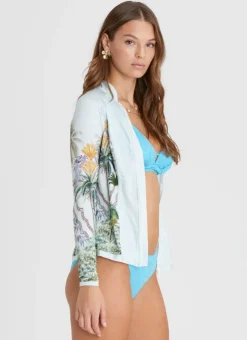 Rash Guards|Tops^Aqua Blu Lyla Rash Guard Palmilla